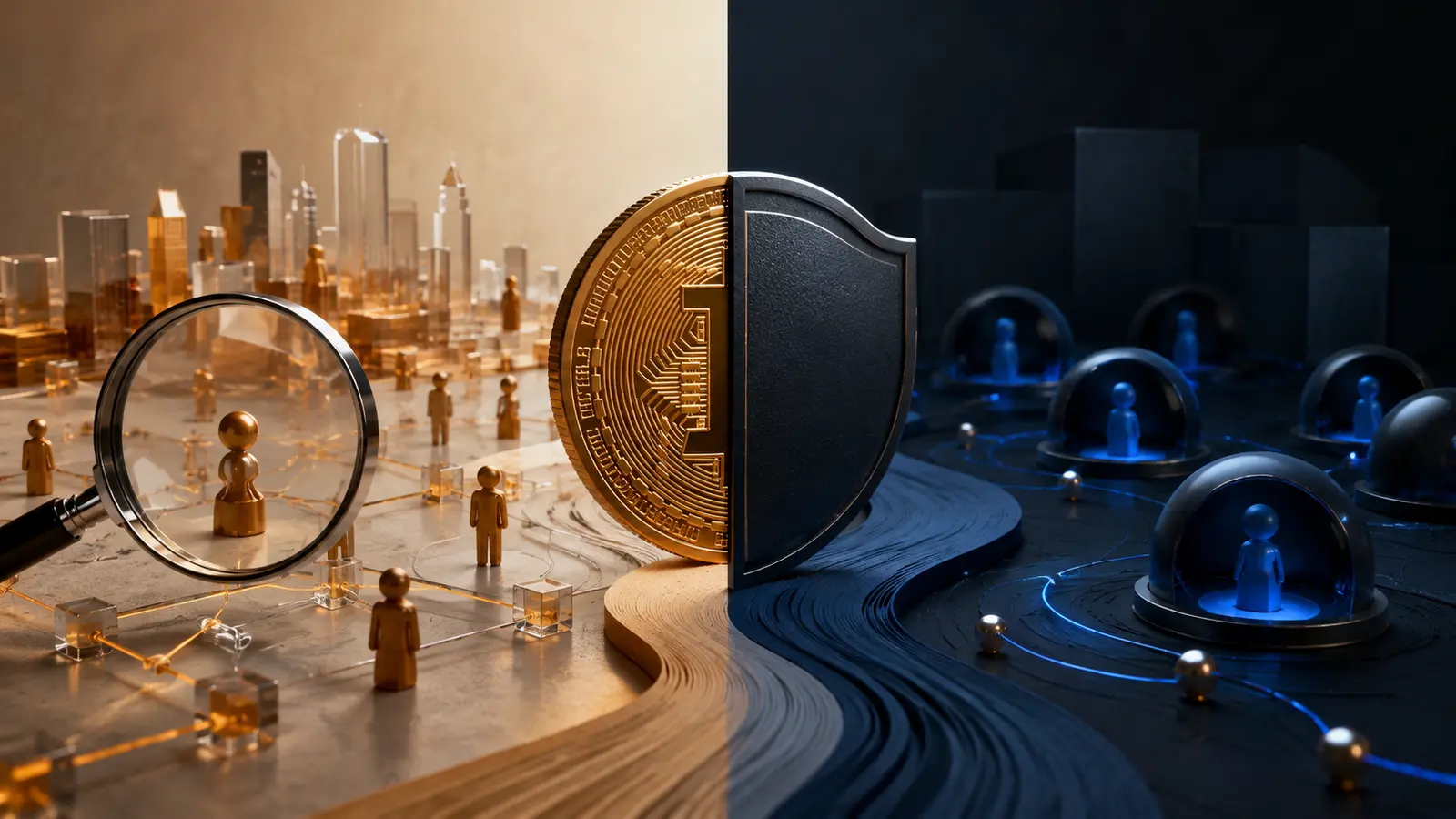 Conceptual market illustration for Bitcoin and Financial Privacy: What Is Public, What Is Not