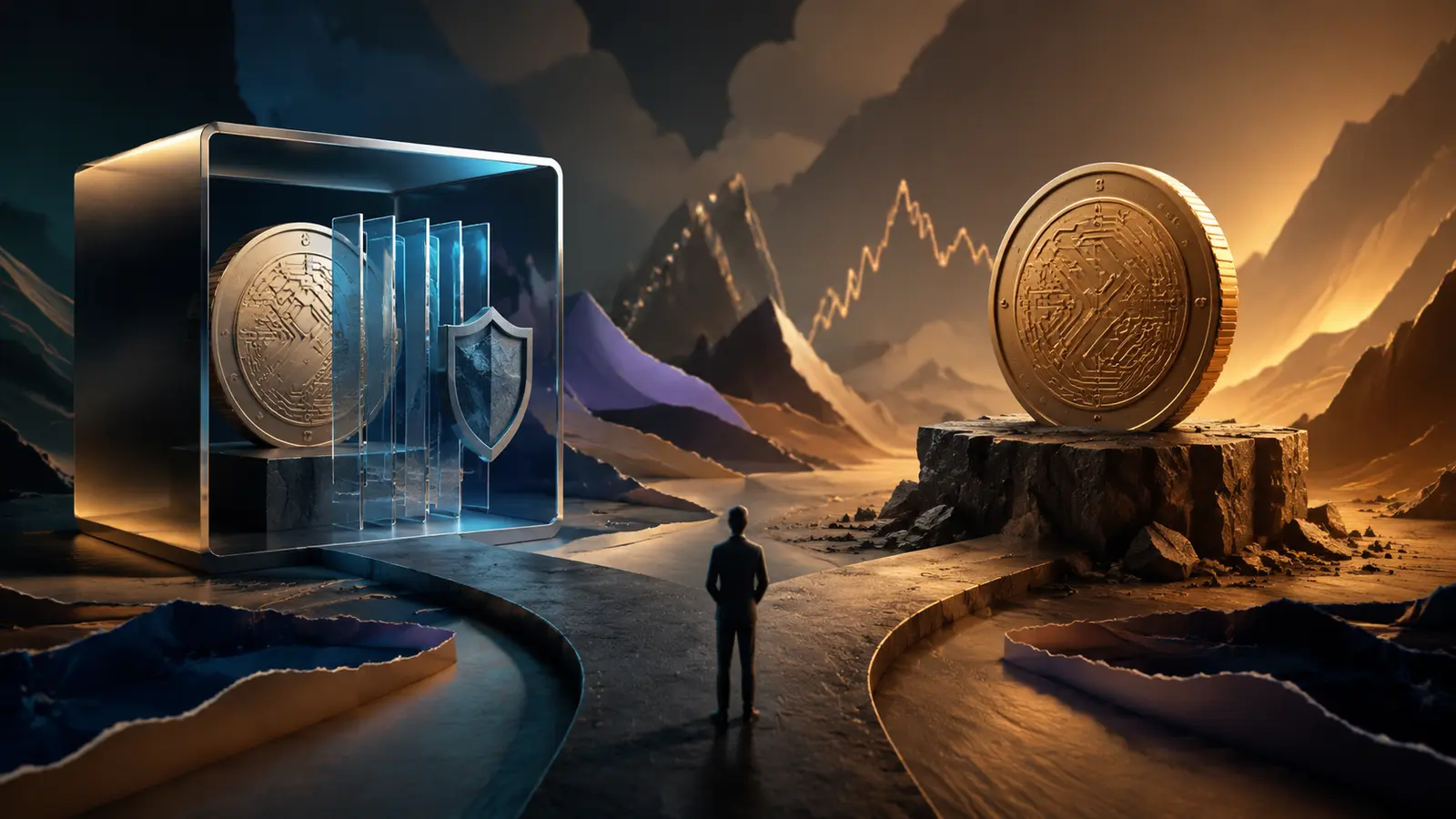 Conceptual market illustration for Bitcoin ETF or Actual Bitcoin? How to Make the Right Call