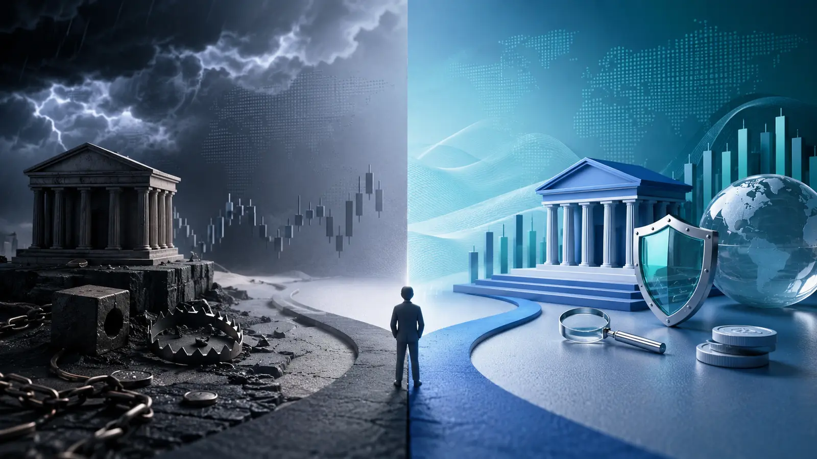 Conceptual market illustration for Choosing a Forex Broker: What to Look For Before You Open an Account