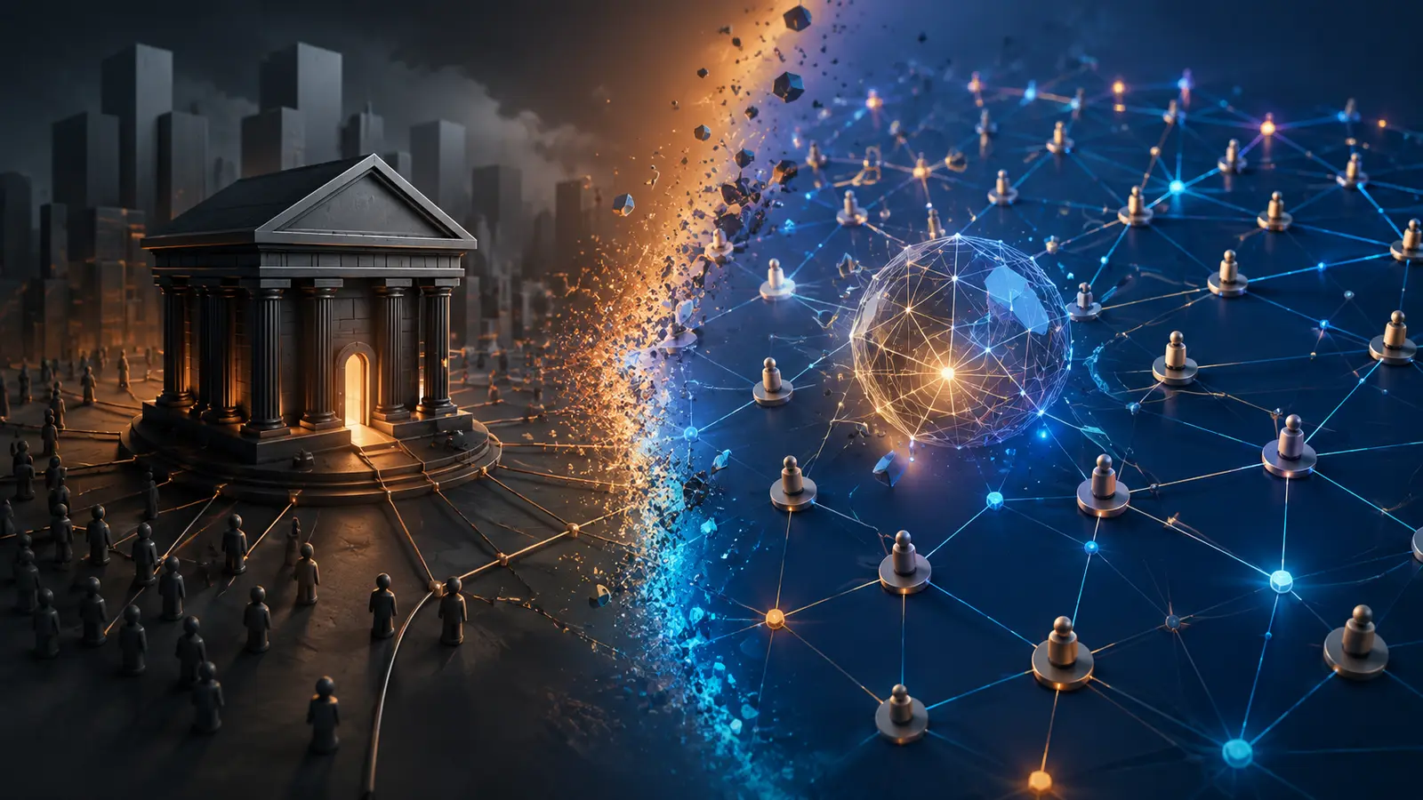 Conceptual market illustration for Decentralization and the Philosophy Behind Bitcoin