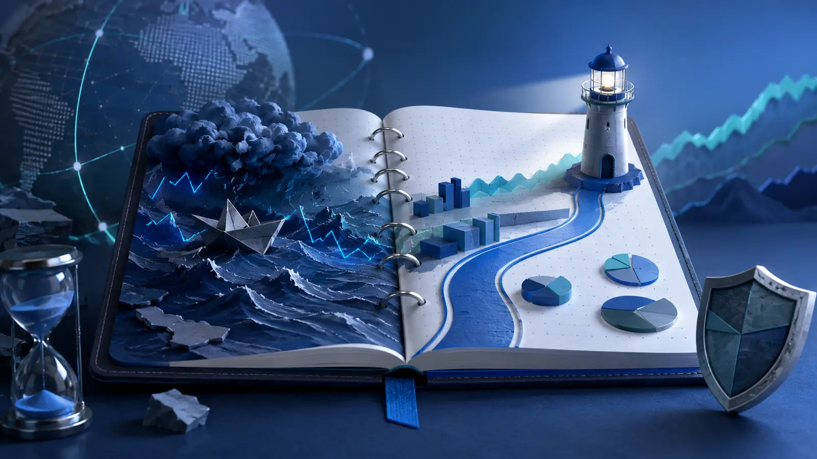Conceptual market illustration for How to Build a Forex Trading Journal That You’ll Actually Use