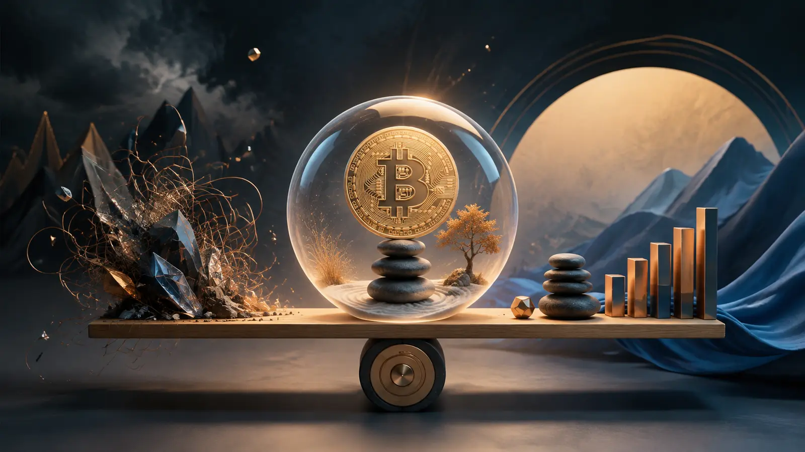 Conceptual market illustration for How to Trade Bitcoin (Without Losing Your Mind or Your Money)