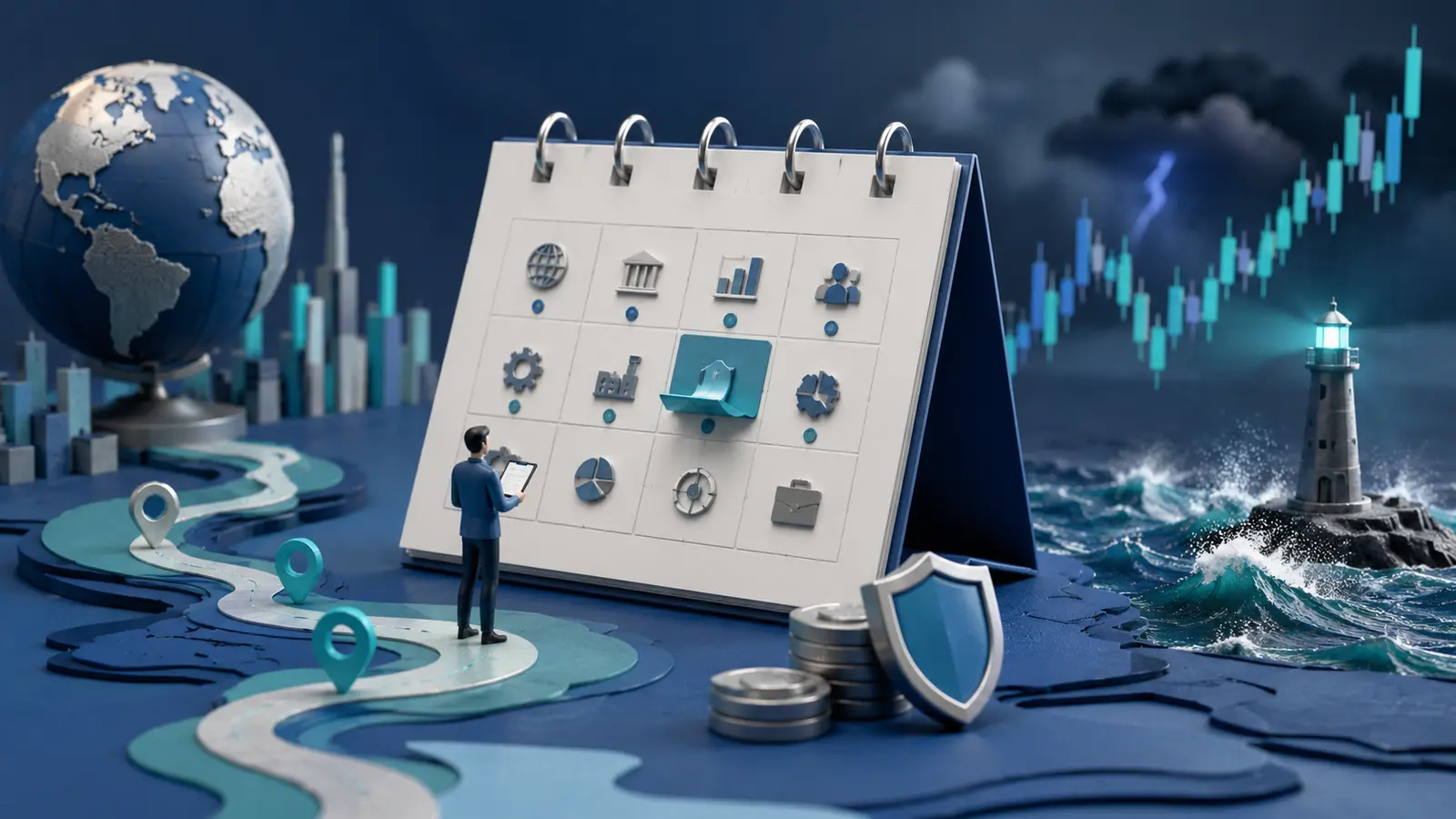 Conceptual market illustration for How to Use an Economic Calendar in Forex Trading