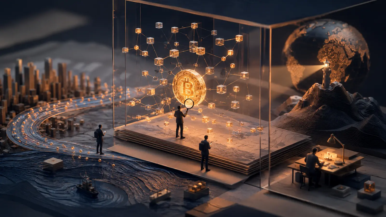 Conceptual market illustration for On-Chain Analysis: What Bitcoin’s Public Data Can Tell You