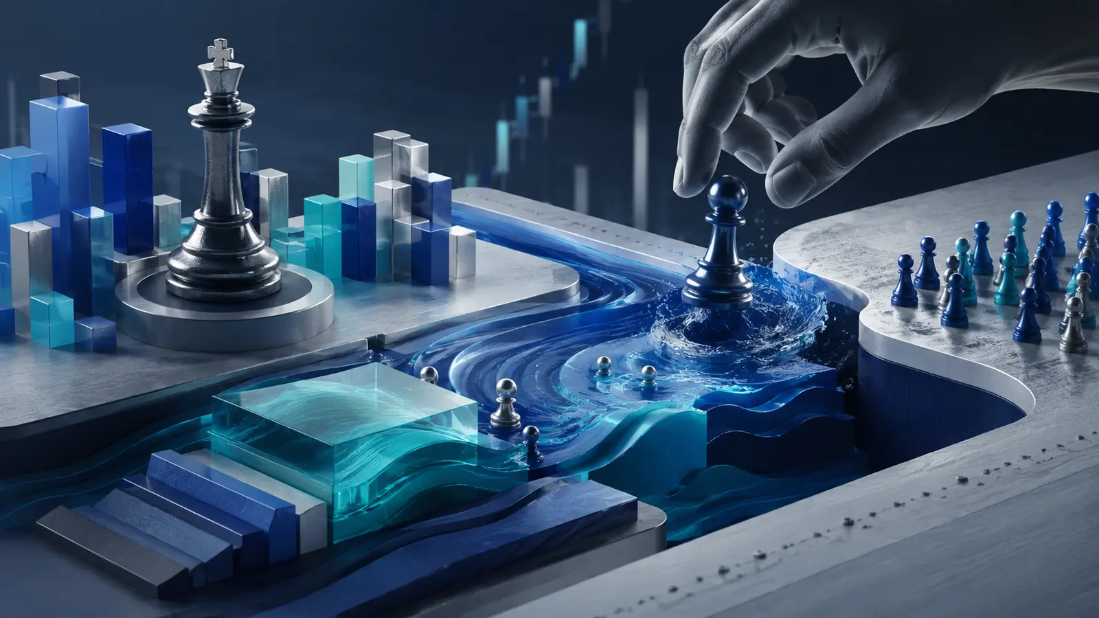 Conceptual market illustration for Order Blocks, Liquidity Grabs, and Trading With the Bigger Players