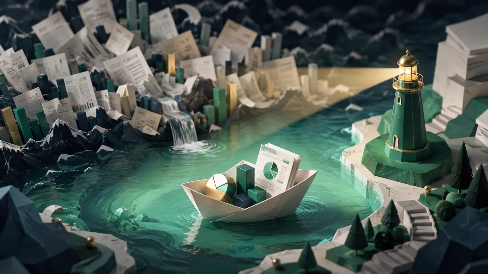 Conceptual market illustration for Reading Financial Statements Without Drowning in Numbers