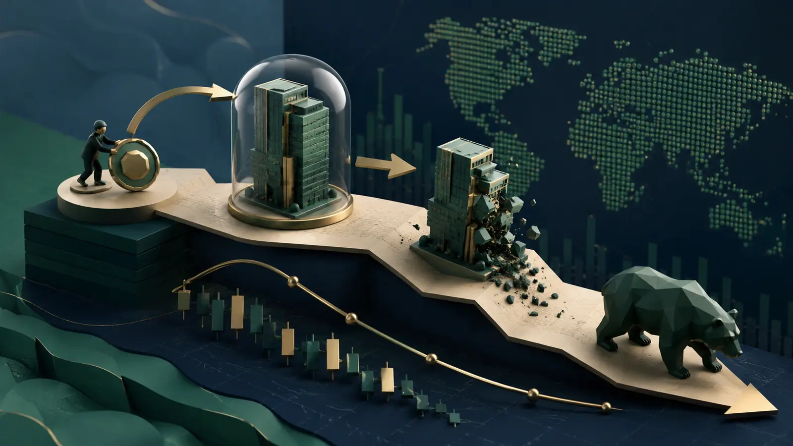 Conceptual market illustration for Short Selling Stocks: How Betting Against a Company Works