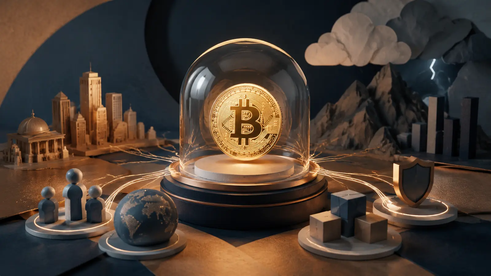 Conceptual market illustration for What Gives Bitcoin Its Value?
