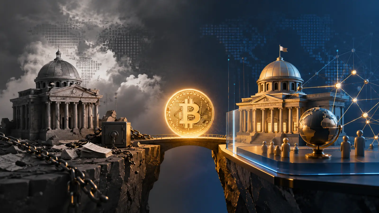 Conceptual market illustration for Why Some Governments Are Taking Bitcoin Seriously